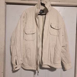 Fleece-lined Corduroy Men's Jacket by Anchor Blue Size M. Color Off-white